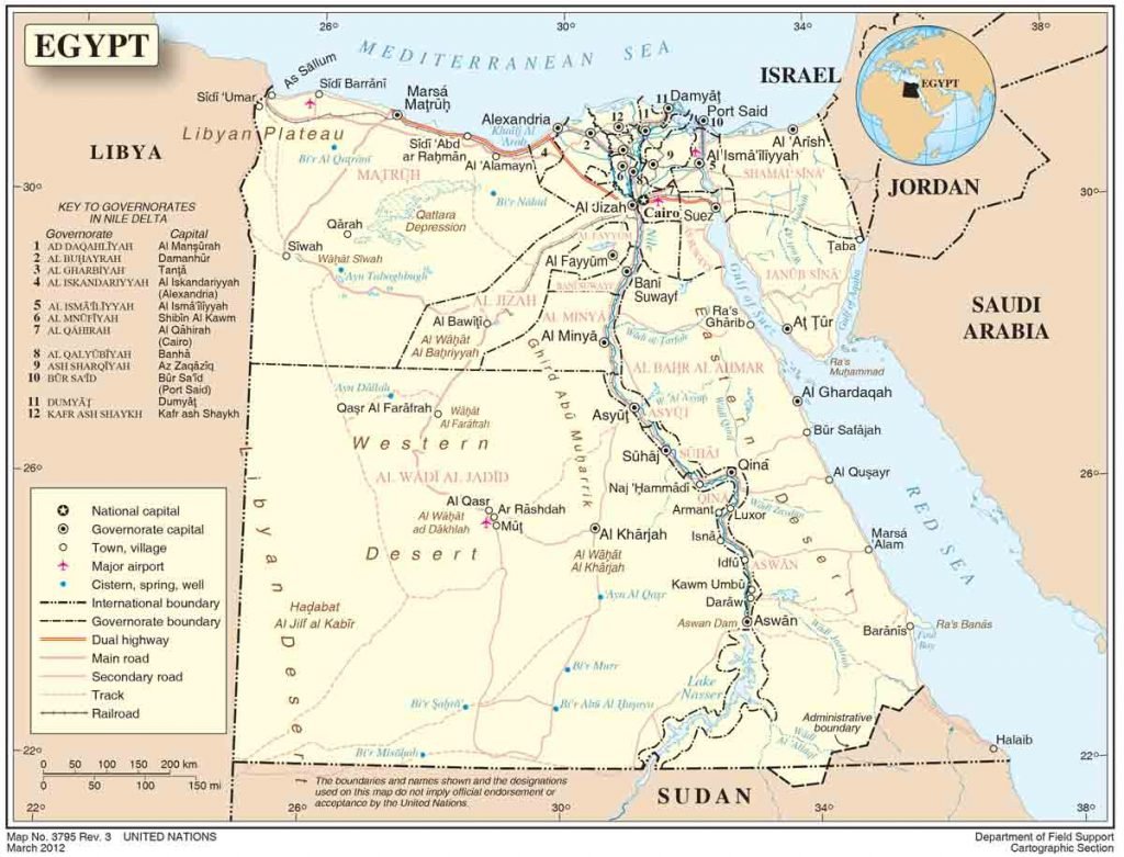 UN Egyptian Borders - Egyptian Map Gallery